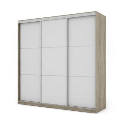 Szafa przesuwna 220x220 cm biel / dąb sonoma jasna z koszami – Norvello | eMeblast