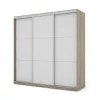 Szafa przesuwna 220x220 cm biel / dąb sonoma jasna – Norvello