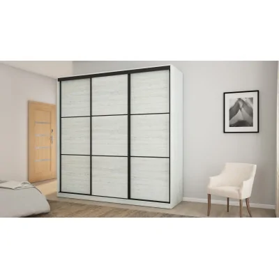 Szafa przesuwna 220x220 cm sosna Andersen z koszami i szufladami – Norvello | eMeblast