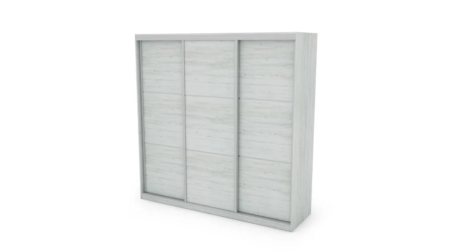 Szafa przesuwna 220x220 cm sosna Andersen z koszami i szufladami – Norvello | eMeblast Szafa przesuwna 220x220 cm sosna Andersen z koszami i szufladami – Norvello | eMeblast