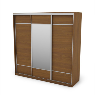 Szafa przesuwna 220x220 cm wiśnia Porto z lustrem – Norvello