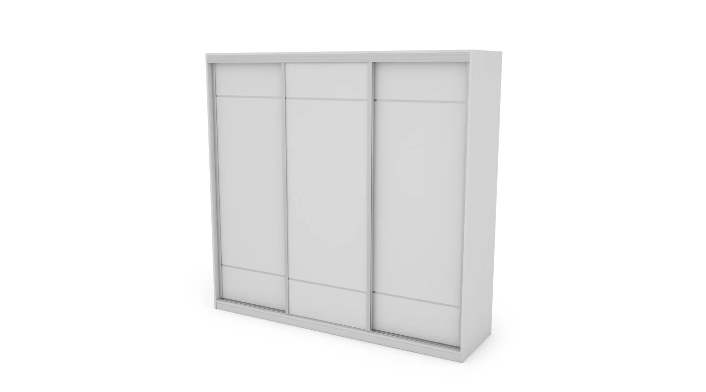 Szafa przesuwna 230x220 cm biała z koszami – Arvello | eMeblast