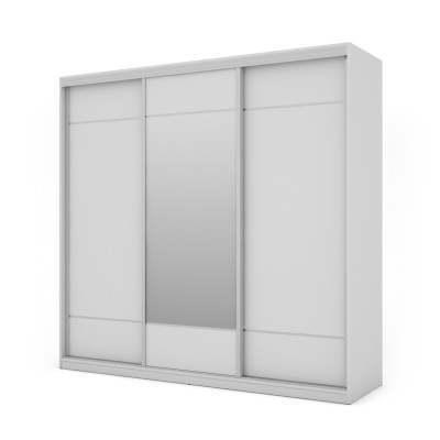 Szafa przesuwna 230x220 cm biała z lustrem – Arvello
