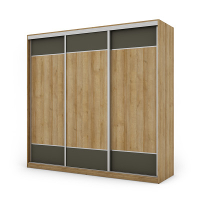 Szafa przesuwna 230x220 cm dąb Riva / grafit – Arvello