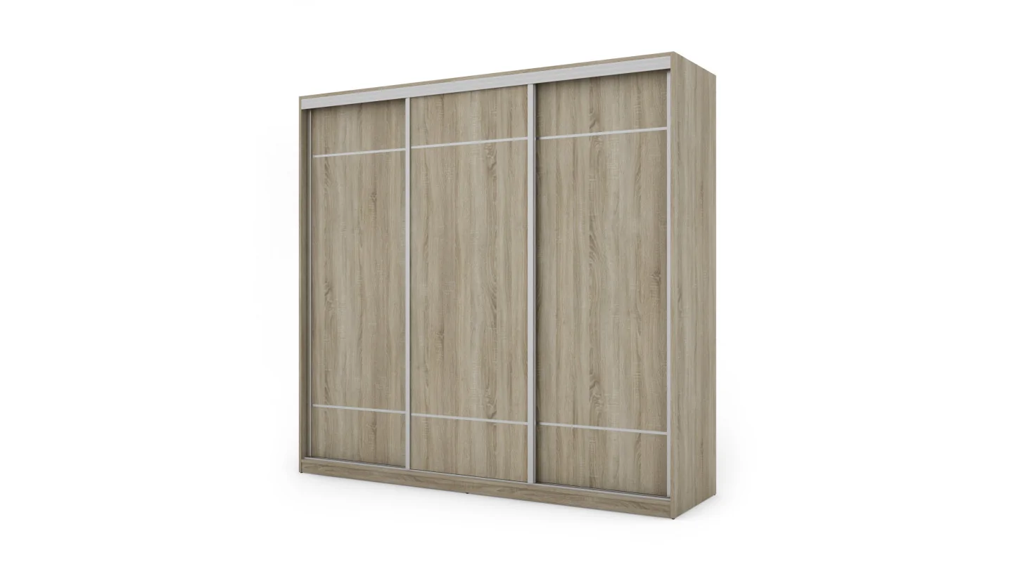 Szafa przesuwna 230x220 cm dąb sonoma jasna z koszami – Arvello | eMeblast