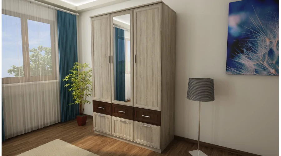 Szafa 140x216 cm sonoma jasna lustro – Karo | eMeblast Szafa 140x216 cm sonoma jasna lustro – Karo | eMeblast
