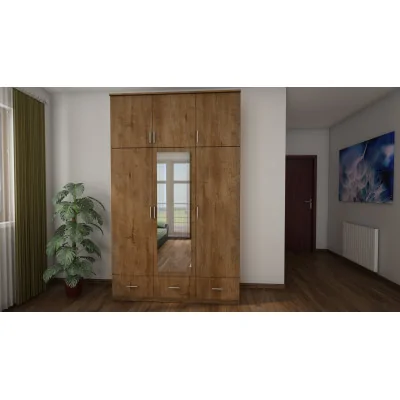 Szafa 150x242 cm dąb lefkas lustro – Vento | eMeblast