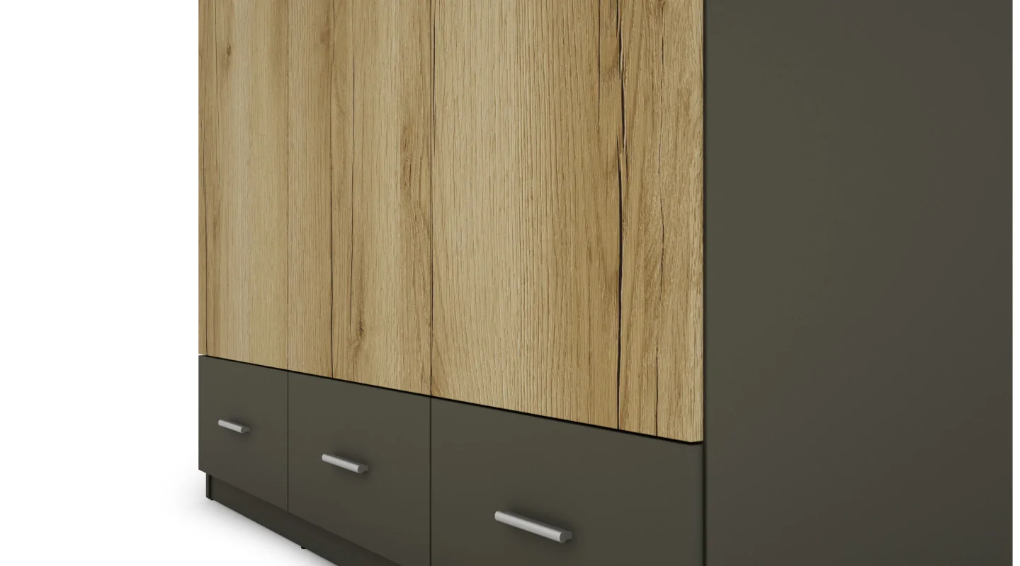 Szafa 150x242 cm grafit dąb grand naturalny – Vento | eMeblast Szafa 150x242 cm grafit dąb grand naturalny – Vento | eMeblast