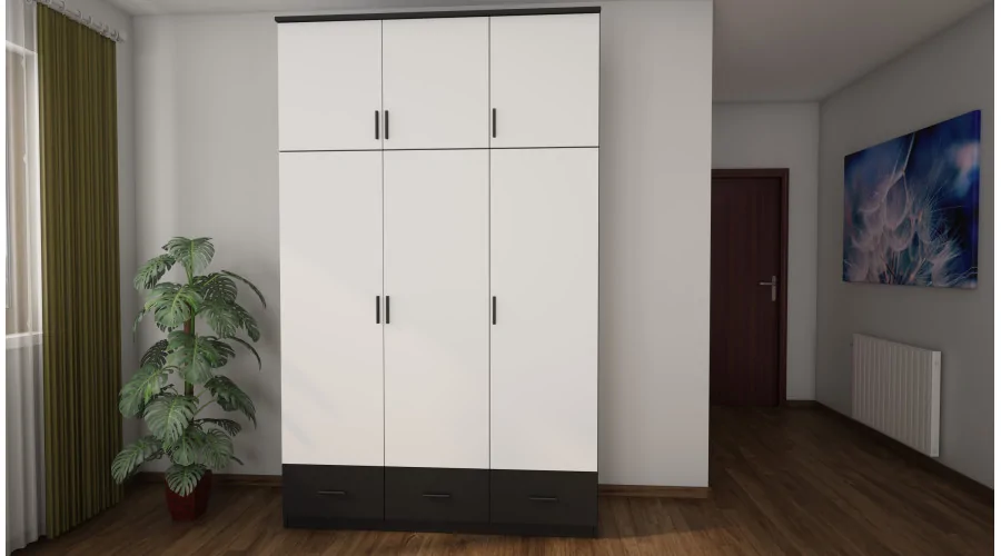 Szafa 150x242 cm czarny biel – Vento | eMeblast