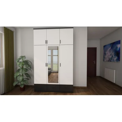 Szafa 150x242 cm czarny biel lustro – Vento | eMeblast