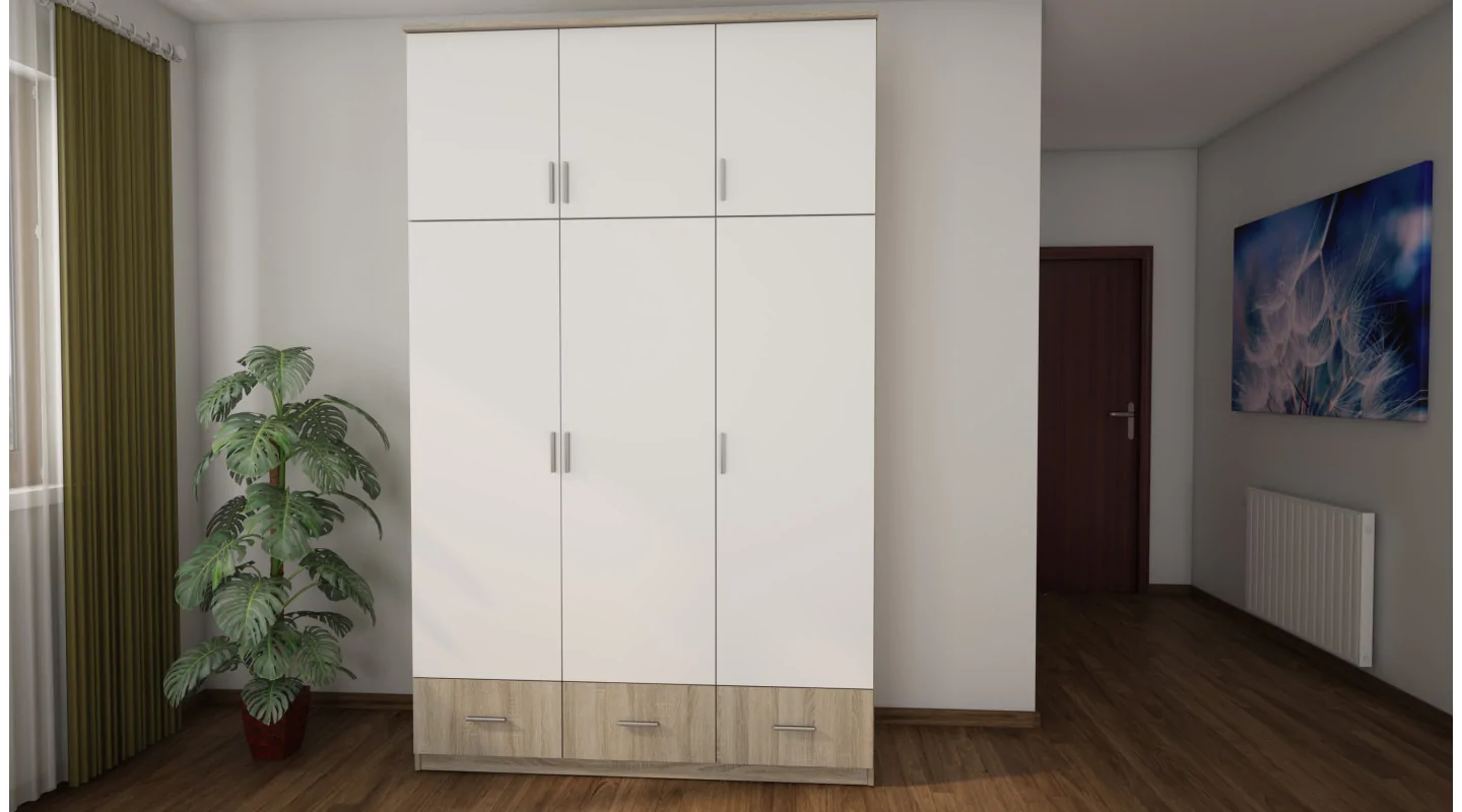 Szafa 150x242 cm sonoma jasna biel – Vento | eMeblast