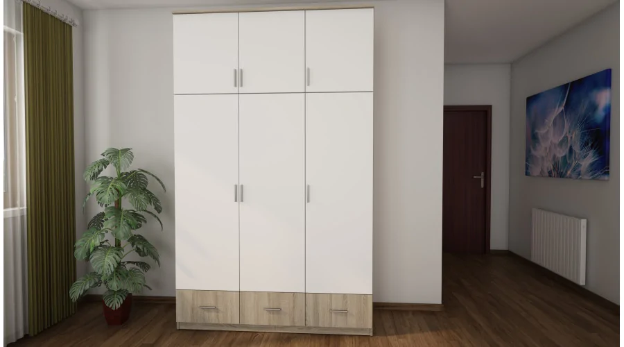 Szafa 150x242 cm sonoma jasna biel – Vento | eMeblast