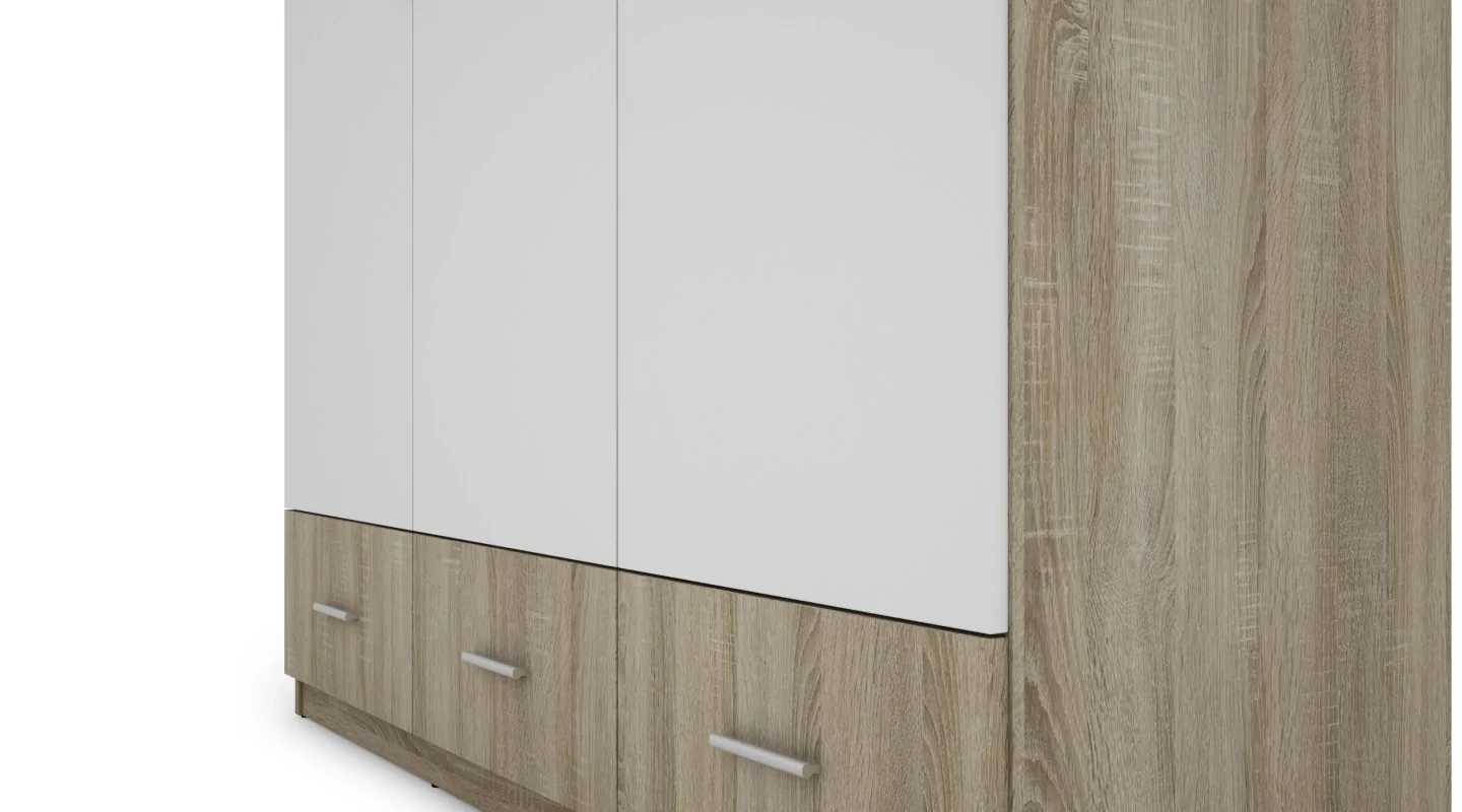 Szafa 150x242 cm sonoma jasna biel lustro – Vento | eMeblast