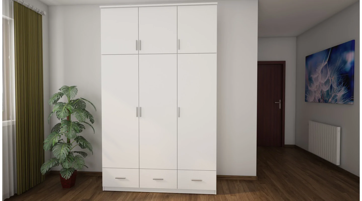 Szafa 150x242 cm biała – Vento | eMeblast Szafa 150x242 cm biała – Vento | eMeblast