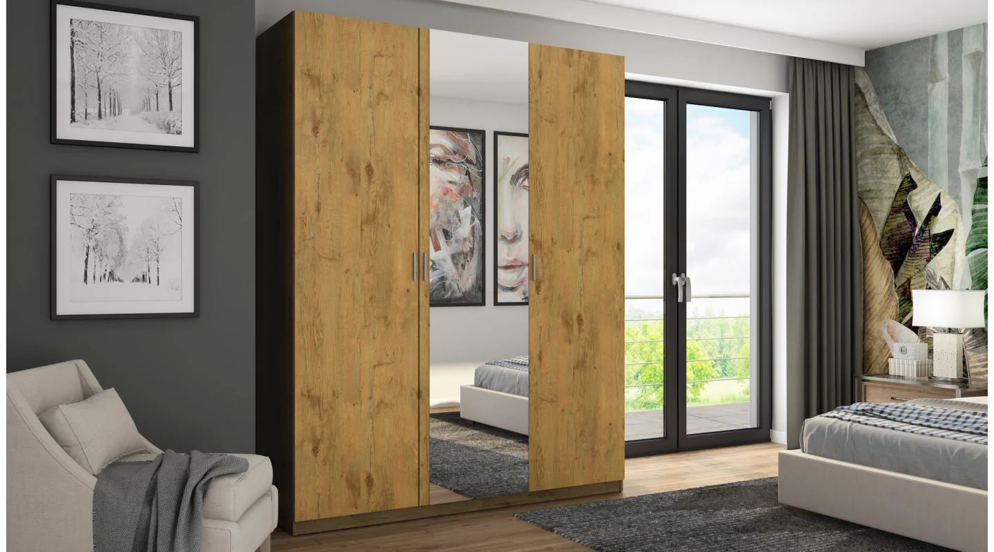 Szafa 180x230 cm dąb lancelot lustro – Aven | eMeblast Szafa 180x230 cm dąb lancelot lustro – Aven | eMeblast