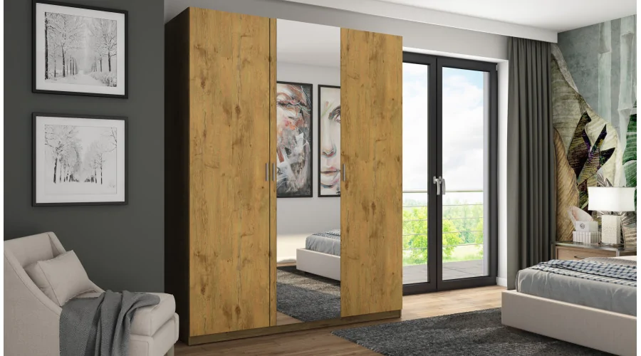 Szafa 180x230 cm dąb lancelot lustro – Aven | eMeblast Szafa 180x230 cm dąb lancelot lustro – Aven | eMeblast