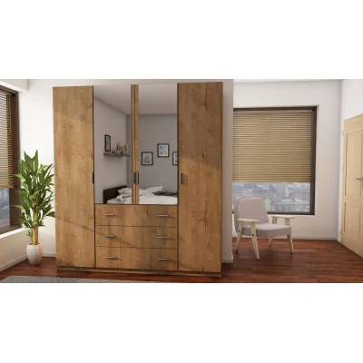 Szafa 200x220 cm dąb lefkas lustro – Calen | eMeblast