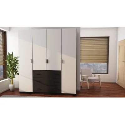 Szafa 200x220 cm czarny biel – Calen | eMeblast
