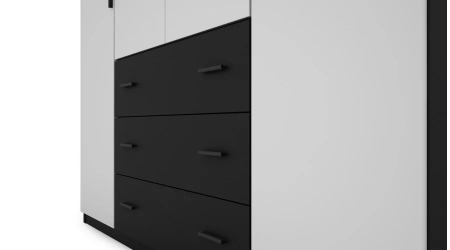 Szafa 200x220 cm czarny biel lustro – Calen | eMeblast