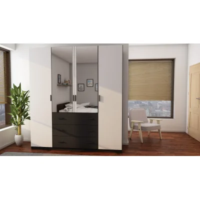 Szafa 200x220 cm czarny biel lustro – Calen | eMeblast