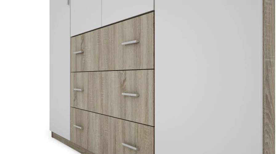 Szafa 200x220 cm sonoma jasna biel – Calen | eMeblast Szafa 200x220 cm sonoma jasna biel – Calen | eMeblast