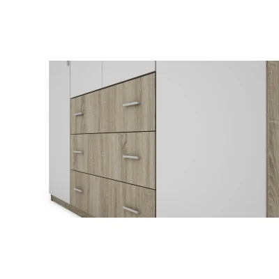 Szafa 200x220 cm sonoma jasna biel lustro – Calen | eMeblast