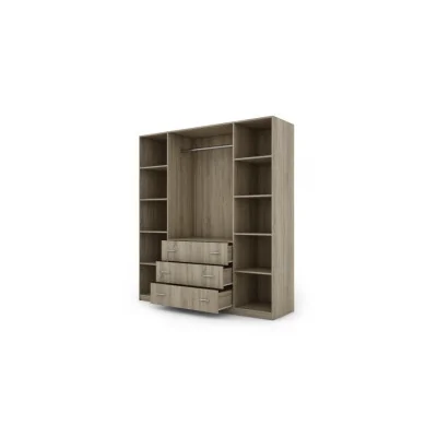 Szafa 200x220 cm sonoma jasna biel lustro – Calen | eMeblast