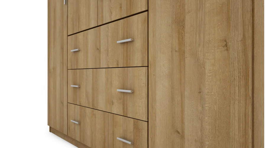 Szafa 200x220 cm dąb riva lustro – Calen | eMeblast