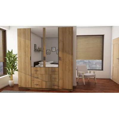 Szafa 200x220 cm dąb riva lustro – Calen | eMeblast