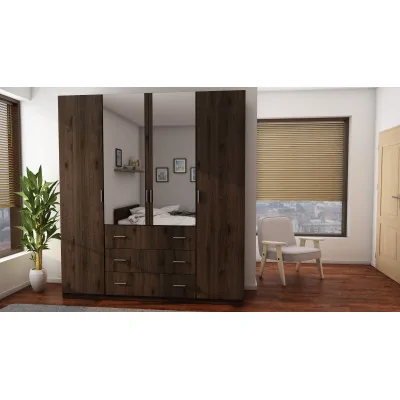 Szafa 200x220 cm orzech okapi lustro – Calen | eMeblast