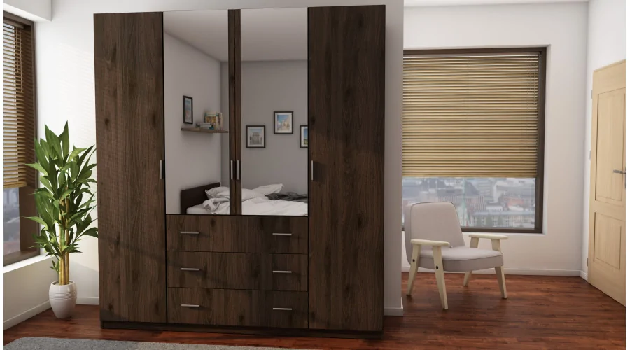 Szafa 200x220 cm orzech okapi lustro – Calen | eMeblast