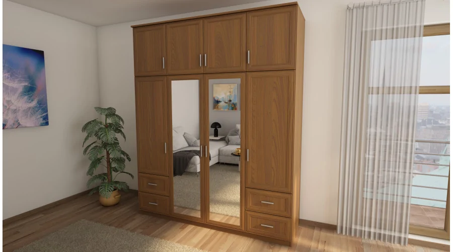 Szafa 200x242 cm wiśnia porto lustro – Arden | eMeblast