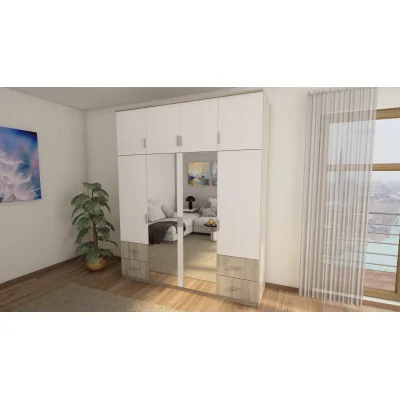 Szafa 200x242 cm sonoma jasna biel lustro – Arden | eMeblast