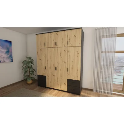 Szafa 200x242 cm czarny dąb artisan – Arden | eMeblast
