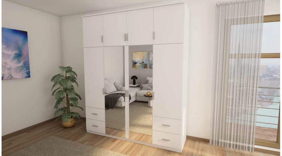 Szafa 200x242 cm biała lustro – Arden | eMeblast