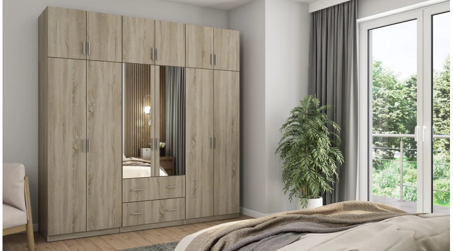 Szafa 222x230 cm sonoma jasna lustro – Altis | eMeblast Szafa 222x230 cm sonoma jasna lustro – Altis | eMeblast