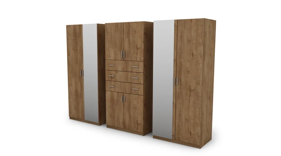 Szafa 225x210 cm dąb lefkas lustro – Norel | eMeblast Szafa 225x210 cm dąb lefkas lustro – Norel | eMeblast