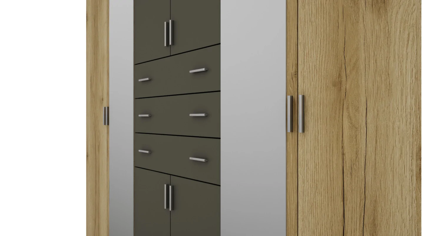 Szafa 225x210 cm grafit dąb grand naturalny – Norel | eMeblast