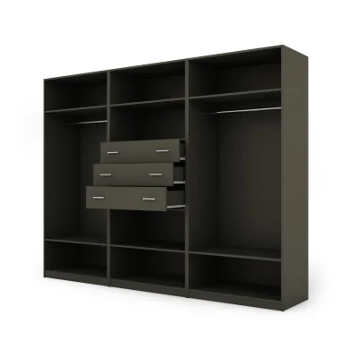 Szafa 225x210 cm grafit dąb grand naturalny lustro – Norel | eMeblast