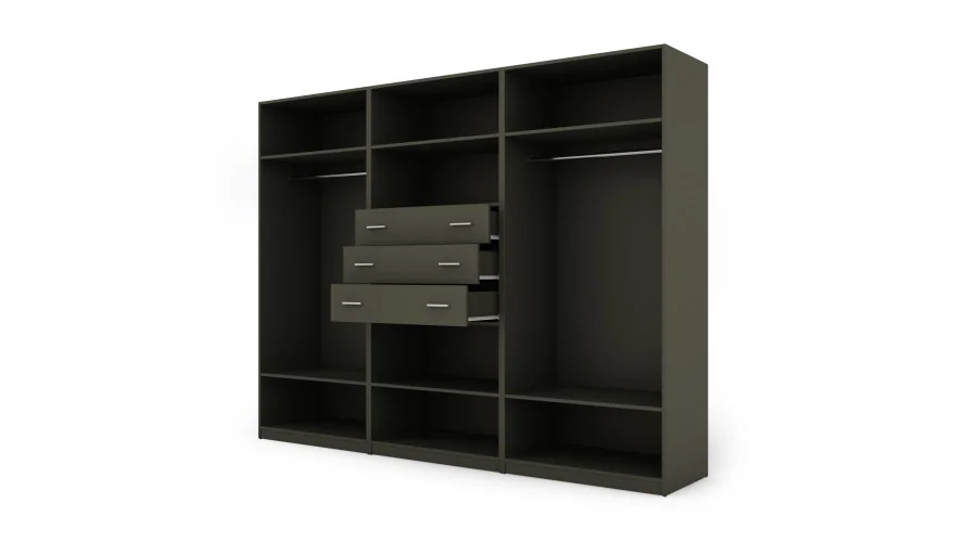 Szafa 225x210 cm grafit dąb grand naturalny lustro – Norel | eMeblast