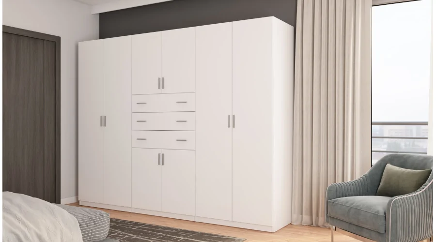 Szafa 225x210 cm biała – Norel | eMeblast