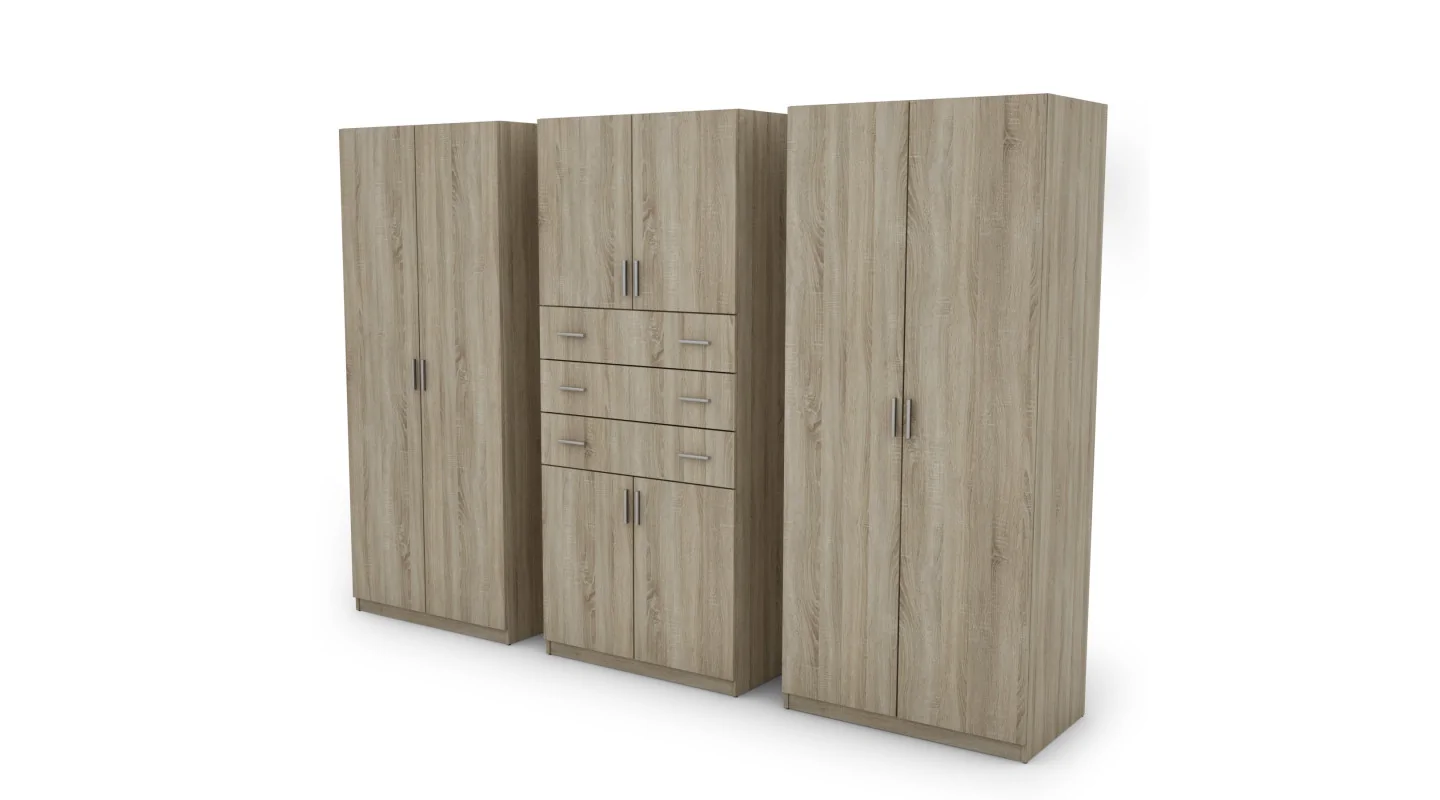 Szafa 225x210 cm sonoma jasna lustro – Norel | eMeblast