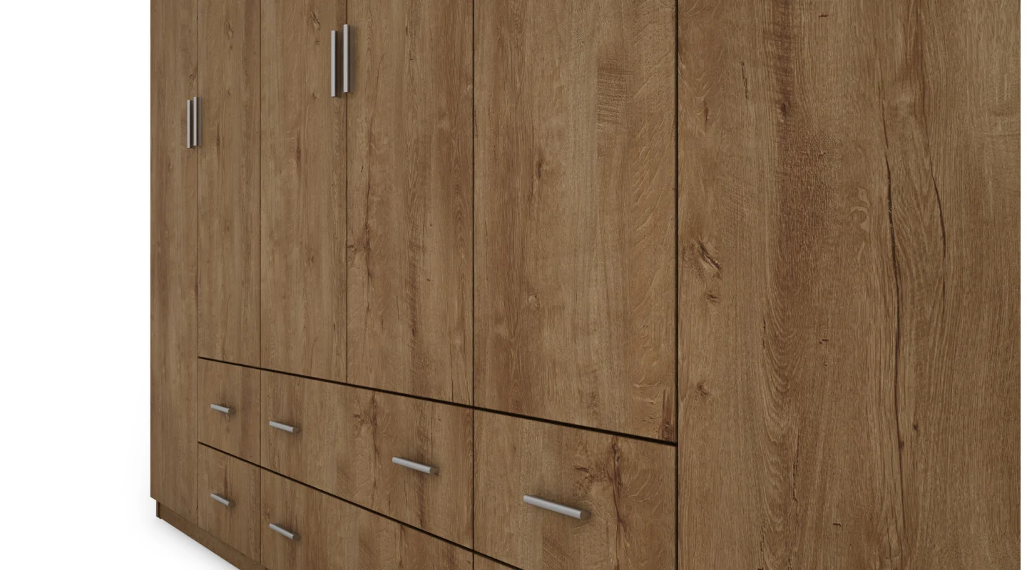 Szafa 240x220 cm dąb lefkas lustro – Torven | eMeblast