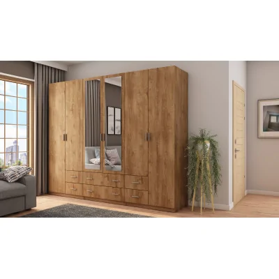 Szafa 240x220 cm dąb lefkas lustro – Torven | eMeblast