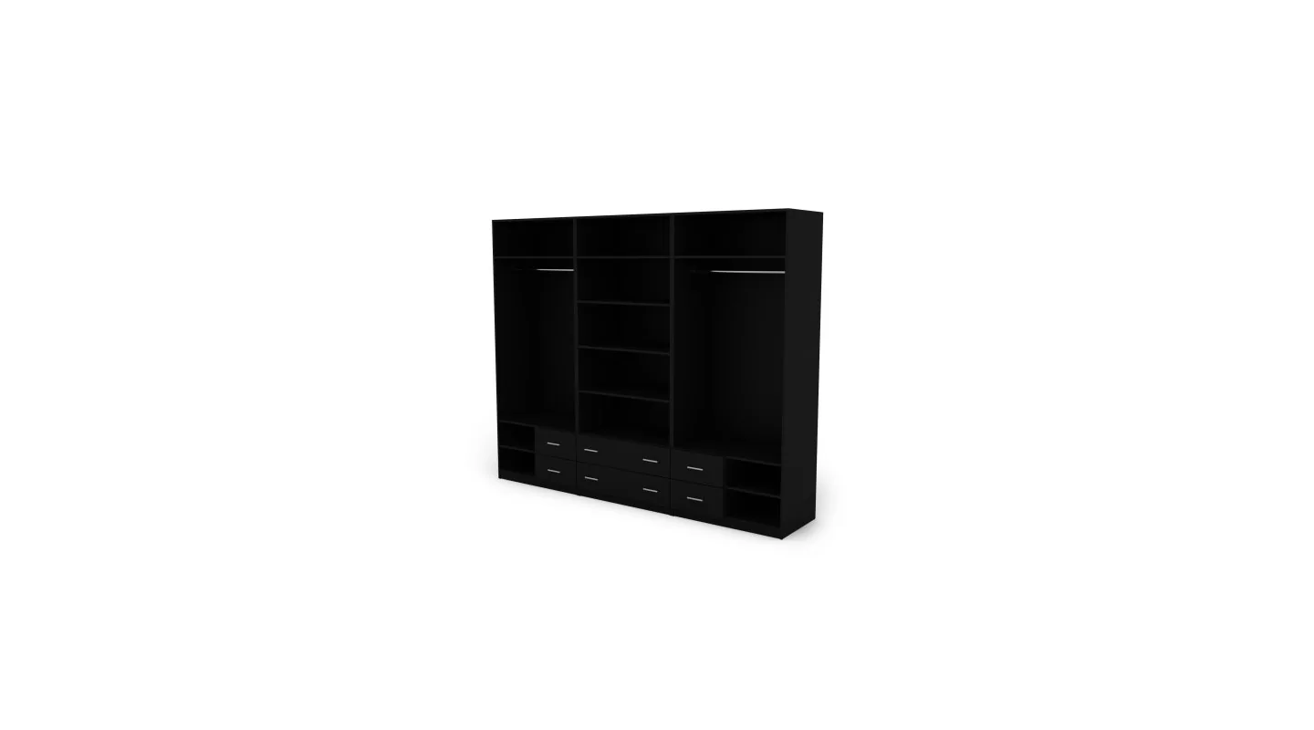 Szafa 240x220 cm czarny biel lustro – Torven | eMeblast