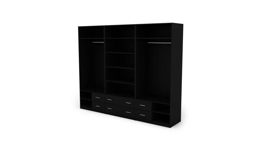 Szafa 240x220 cm czarny biel lustro – Torven | eMeblast