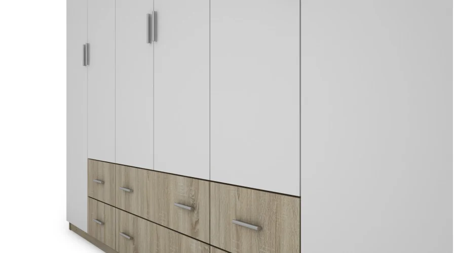 Szafa 240x220 cm sonoma jasna biel – Torven | eMeblast Szafa 240x220 cm sonoma jasna biel – Torven | eMeblast