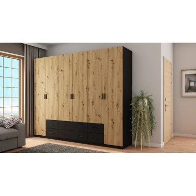 Szafa 240x220 cm czarny dąb artisan – Torven | eMeblast