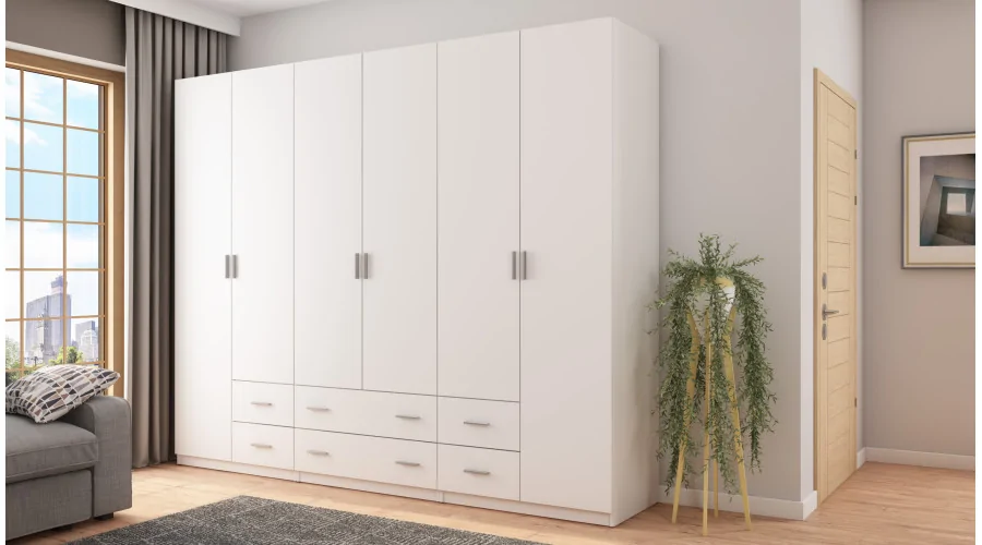 Szafa 240x220 cm biała – Torven | eMeblast