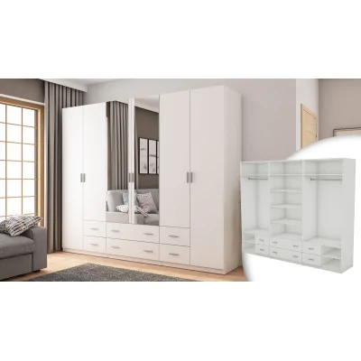 Szafa 240x220 cm biała lustro – Torven | eMeblast